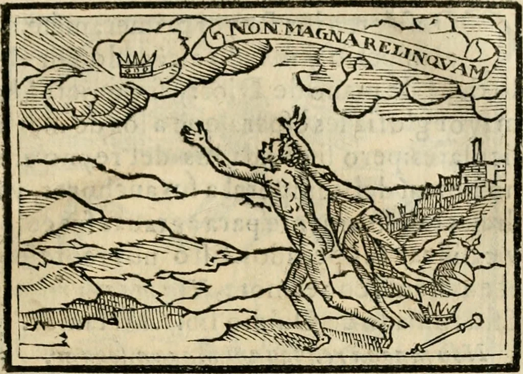 An illustration from Emblemas morales de Don Sebastian de Couarrubias Orozco, capellan del rey N.S. Maestrescuela, y canonigo de Cuenca, consultor del santo oficio, 1610, leaf 426