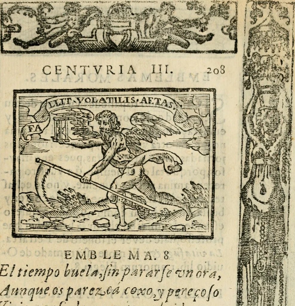 An illustration from Emblemas morales de Don Sebastian de Couarrubias Orozco, capellan del rey N.S. Maestrescuela, y canonigo de Cuenca, consultor del santo oficio, 1610, leaf 428