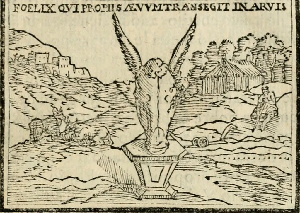 An illustration from Emblemas morales de Don Sebastian de Couarrubias Orozco, capellan del rey N.S. Maestrescuela, y canonigo de Cuenca, consultor del santo oficio, 1610, leaf 438