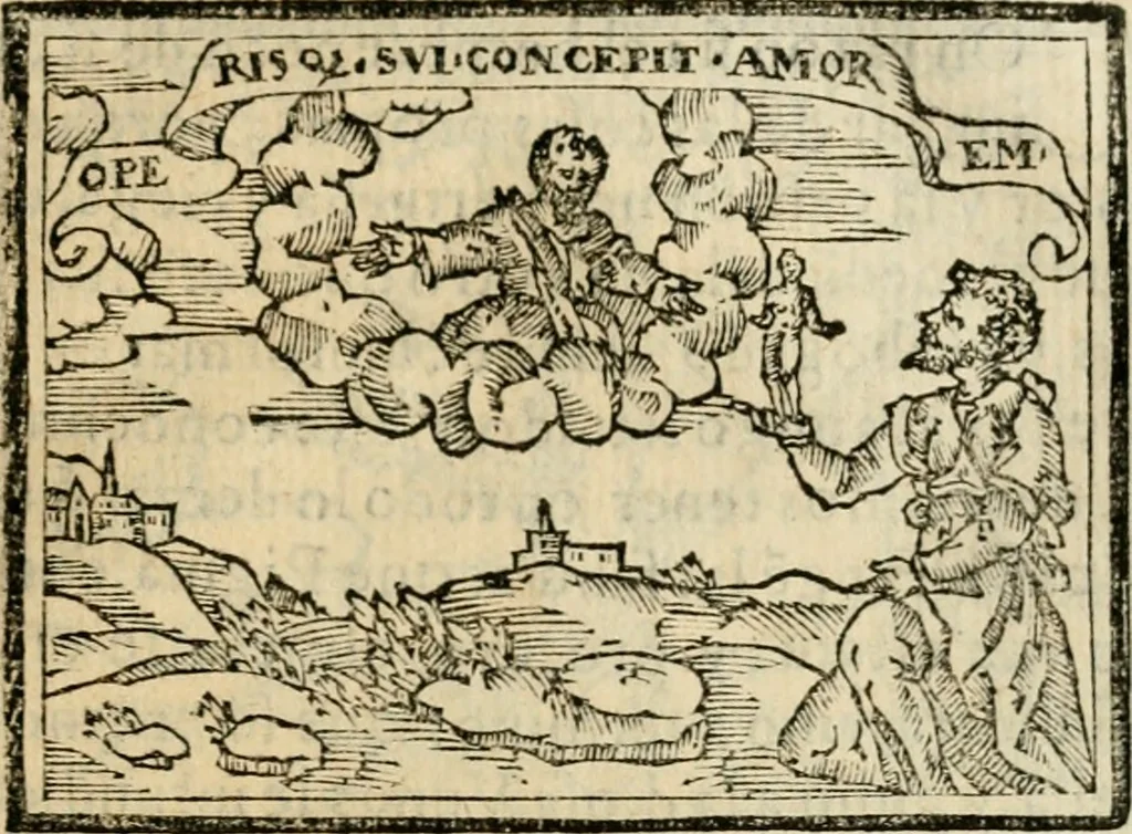 An illustration from Emblemas morales de Don Sebastian de Couarrubias Orozco, capellan del rey N.S. Maestrescuela, y canonigo de Cuenca, consultor del santo oficio, 1610, leaf 460