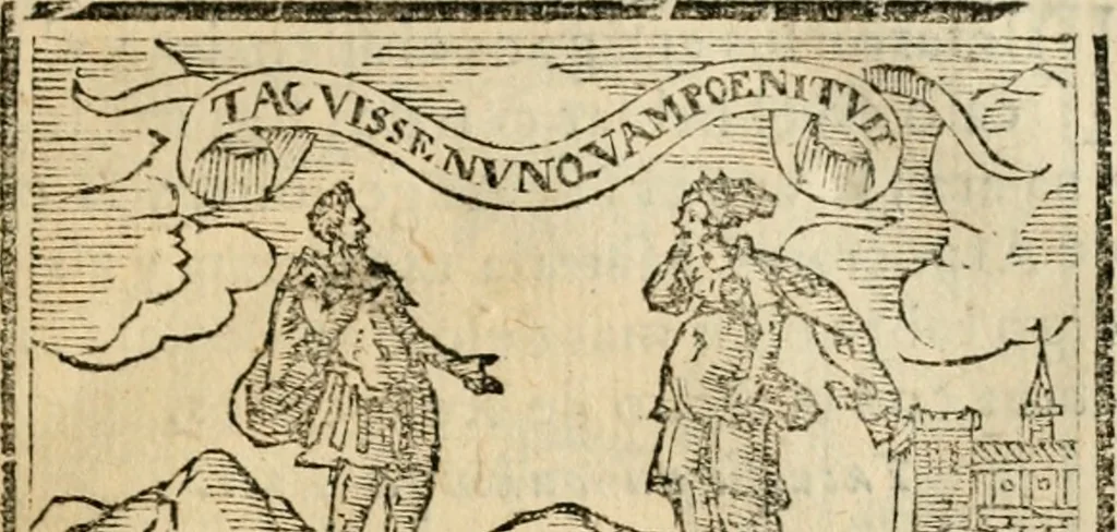 An illustration from Emblemas morales de Don Sebastian de Couarrubias Orozco, capellan del rey N.S. Maestrescuela, y canonigo de Cuenca, consultor del santo oficio, 1610, leaf 464