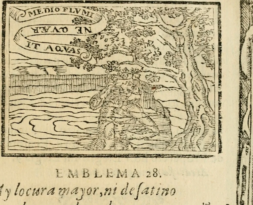 An illustration from Emblemas morales de Don Sebastian de Couarrubias Orozco, capellan del rey N.S. Maestrescuela, y canonigo de Cuenca, consultor del santo oficio, 1610, leaf 468