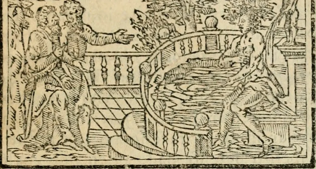 An illustration from Emblemas morales de Don Sebastian de Couarrubias Orozco, capellan del rey N.S. Maestrescuela, y canonigo de Cuenca, consultor del santo oficio, 1610, leaf 474