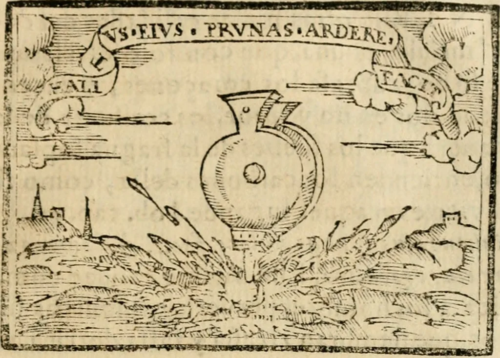 An illustration from Emblemas morales de Don Sebastian de Couarrubias Orozco, capellan del rey N.S. Maestrescuela, y canonigo de Cuenca, consultor del santo oficio, 1610, leaf 496