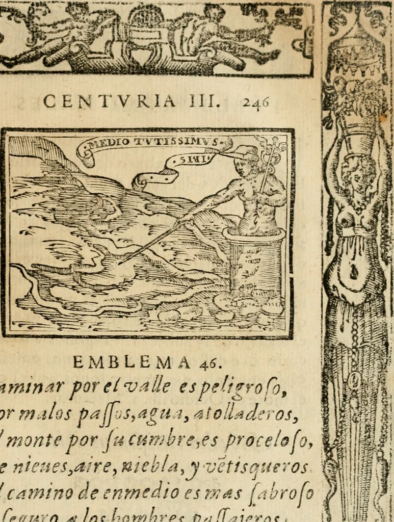 An illustration from Emblemas morales de Don Sebastian de Couarrubias Orozco, capellan del rey N.S. Maestrescuela, y canonigo de Cuenca, consultor del santo oficio, 1610, leaf 504