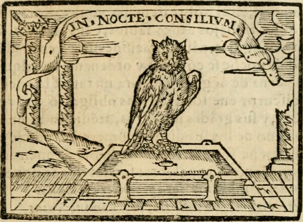An illustration from Emblemas morales de Don Sebastian de Couarrubias Orozco, capellan del rey N.S. Maestrescuela, y canonigo de Cuenca, consultor del santo oficio, 1610, leaf 506