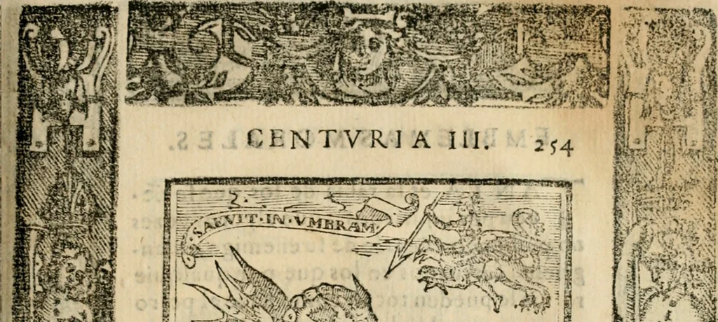 An illustration from Emblemas morales de Don Sebastian de Couarrubias Orozco, capellan del rey N.S. Maestrescuela, y canonigo de Cuenca, consultor del santo oficio, 1610, leaf 520