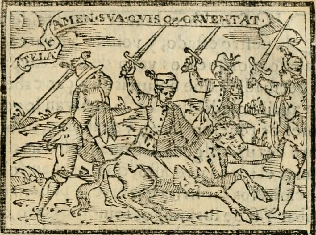 An illustration from Emblemas morales de Don Sebastian de Couarrubias Orozco, capellan del rey N.S. Maestrescuela, y canonigo de Cuenca, consultor del santo oficio, 1610, leaf 528