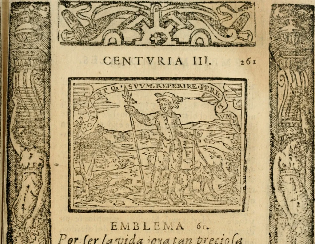 An illustration from Emblemas morales de Don Sebastian de Couarrubias Orozco, capellan del rey N.S. Maestrescuela, y canonigo de Cuenca, consultor del santo oficio, 1610, leaf 534