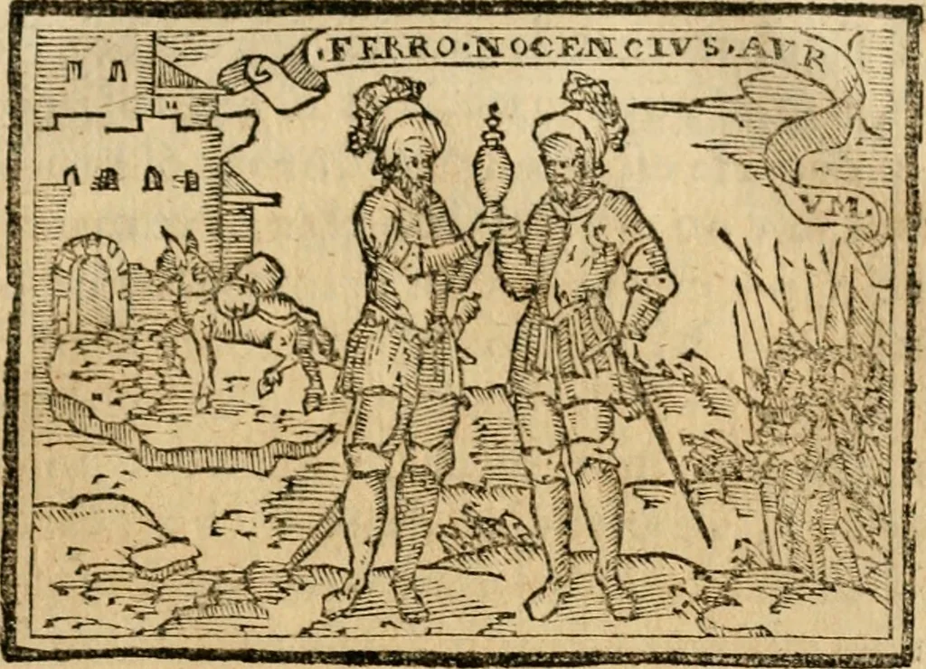 An illustration from Emblemas morales de Don Sebastian de Couarrubias Orozco, capellan del rey N.S. Maestrescuela, y canonigo de Cuenca, consultor del santo oficio, 1610, leaf 536