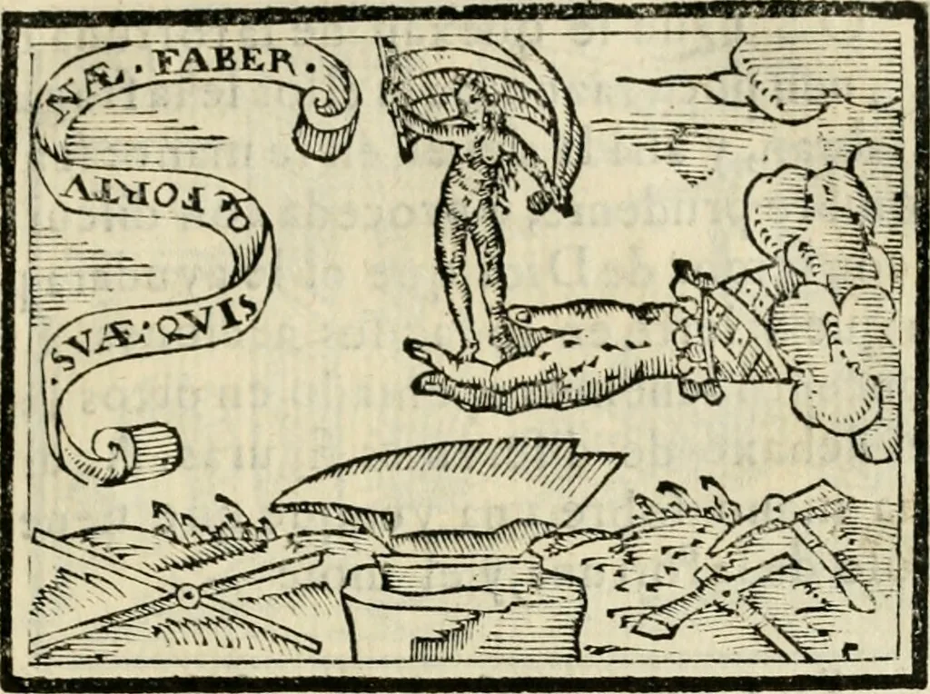An illustration from Emblemas morales de Don Sebastian de Couarrubias Orozco, capellan del rey N.S. Maestrescuela, y canonigo de Cuenca, consultor del santo oficio, 1610, leaf 546