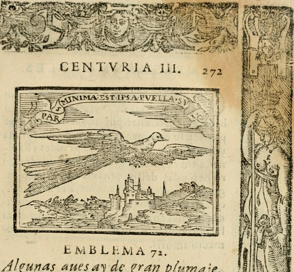 An illustration from Emblemas morales de Don Sebastian de Couarrubias Orozco, capellan del rey N.S. Maestrescuela, y canonigo de Cuenca, consultor del santo oficio, 1610, leaf 556