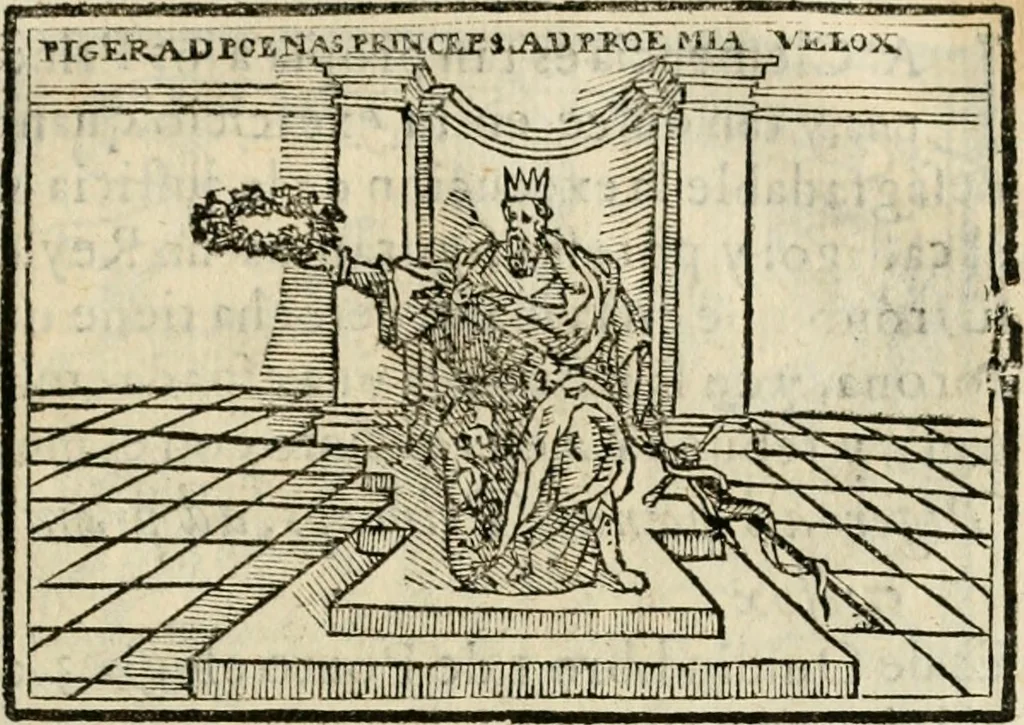 An illustration from Emblemas morales de Don Sebastian de Couarrubias Orozco, capellan del rey N.S. Maestrescuela, y canonigo de Cuenca, consultor del santo oficio, 1610, leaf 576