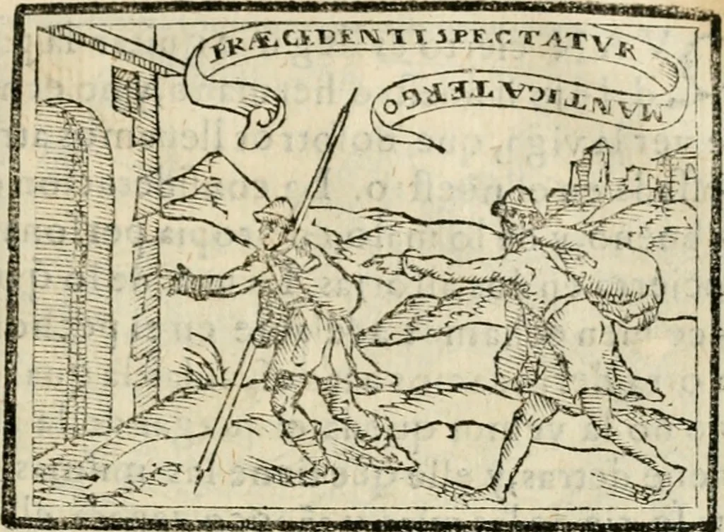 An illustration from Emblemas morales de Don Sebastian de Couarrubias Orozco, capellan del rey N.S. Maestrescuela, y canonigo de Cuenca, consultor del santo oficio, 1610, leaf 584