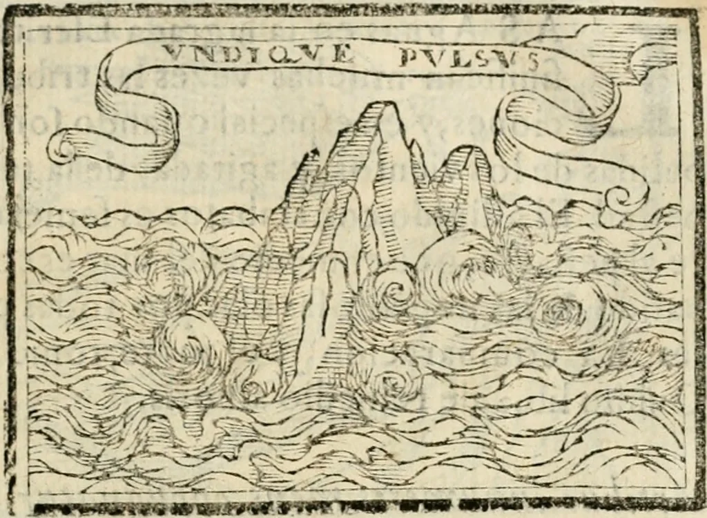 An illustration from Emblemas morales de Don Sebastian de Couarrubias Orozco, capellan del rey N.S. Maestrescuela, y canonigo de Cuenca, consultor del santo oficio, 1610, leaf 586