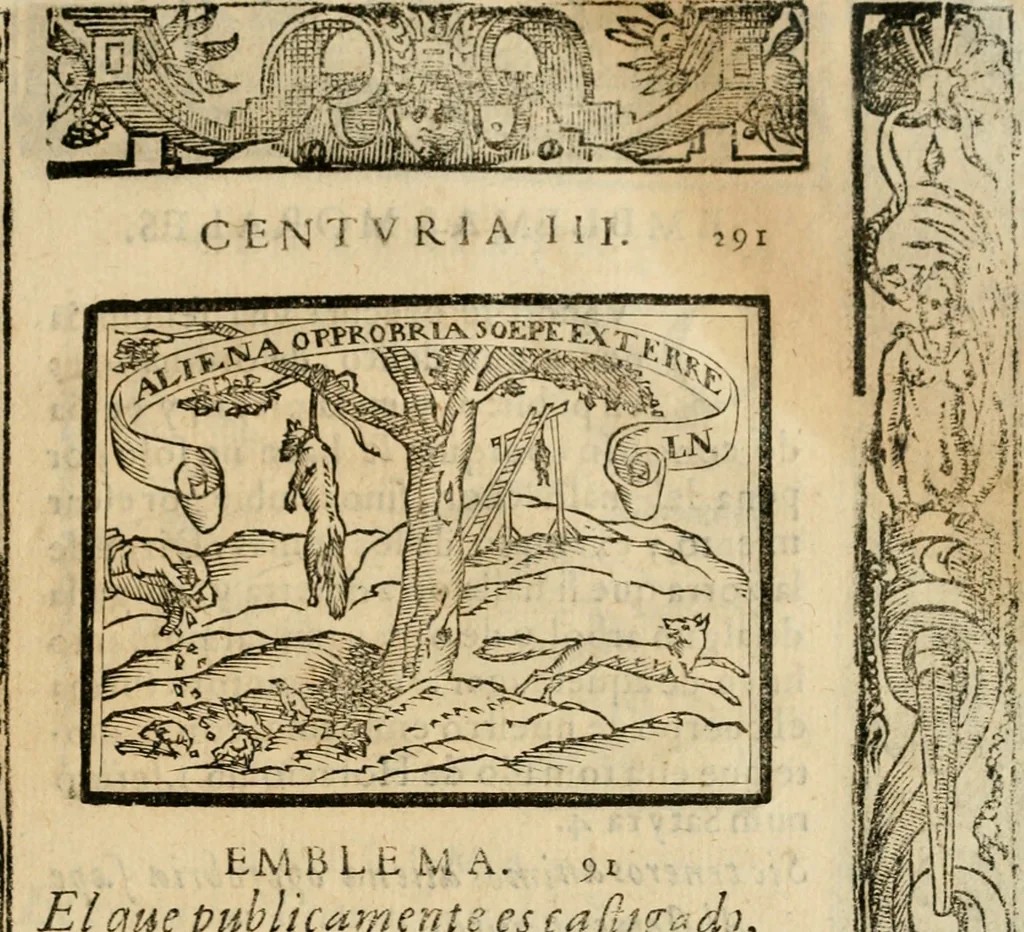 An illustration from Emblemas morales de Don Sebastian de Couarrubias Orozco, capellan del rey N.S. Maestrescuela, y canonigo de Cuenca, consultor del santo oficio, 1610, leaf 594