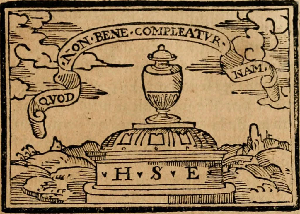An illustration from Emblemas morales de Don Sebastian de Couarrubias Orozco, capellan del rey N.S. Maestrescuela, y canonigo de Cuenca, consultor del santo oficio, 1610, leaf 62