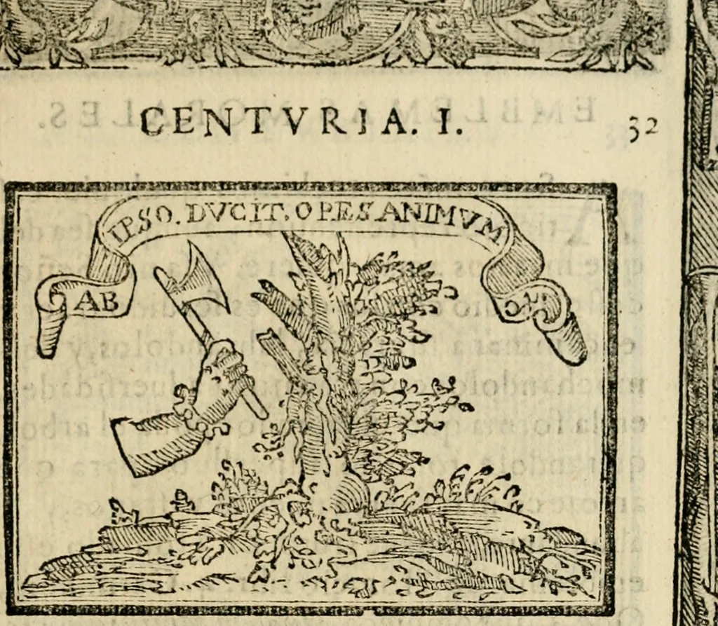 An illustration from Emblemas morales de Don Sebastian de Couarrubias Orozco, capellan del rey N.S. Maestrescuela, y canonigo de Cuenca, consultor del santo oficio, 1610, leaf 74