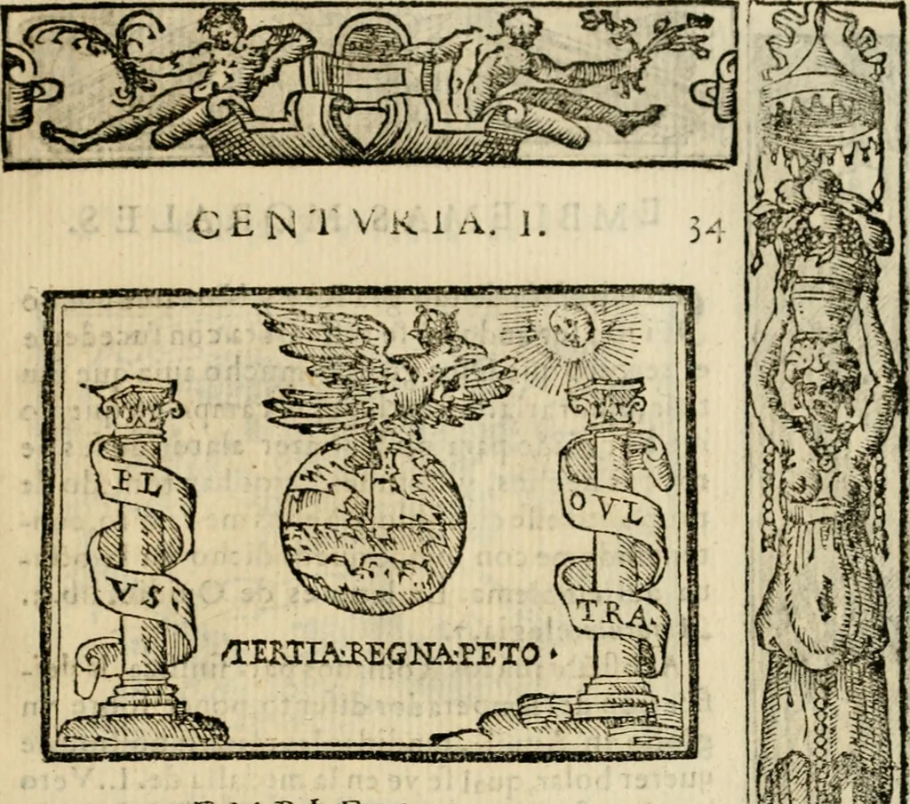 An illustration from Emblemas morales de Don Sebastian de Couarrubias Orozco, capellan del rey N.S. Maestrescuela, y canonigo de Cuenca, consultor del santo oficio, 1610, leaf 78