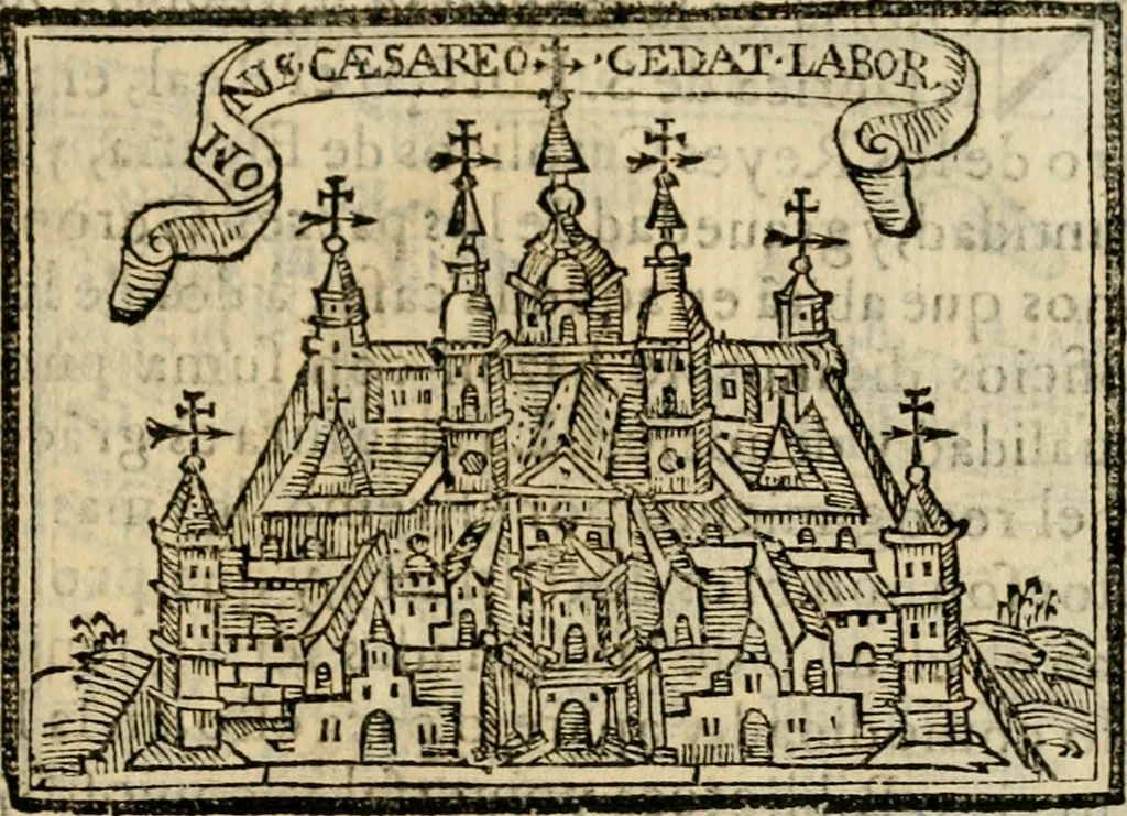 An illustration from Emblemas morales de Don Sebastian de Couarrubias Orozco, capellan del rey N.S. Maestrescuela, y canonigo de Cuenca, consultor del santo oficio, 1610, leaf 82