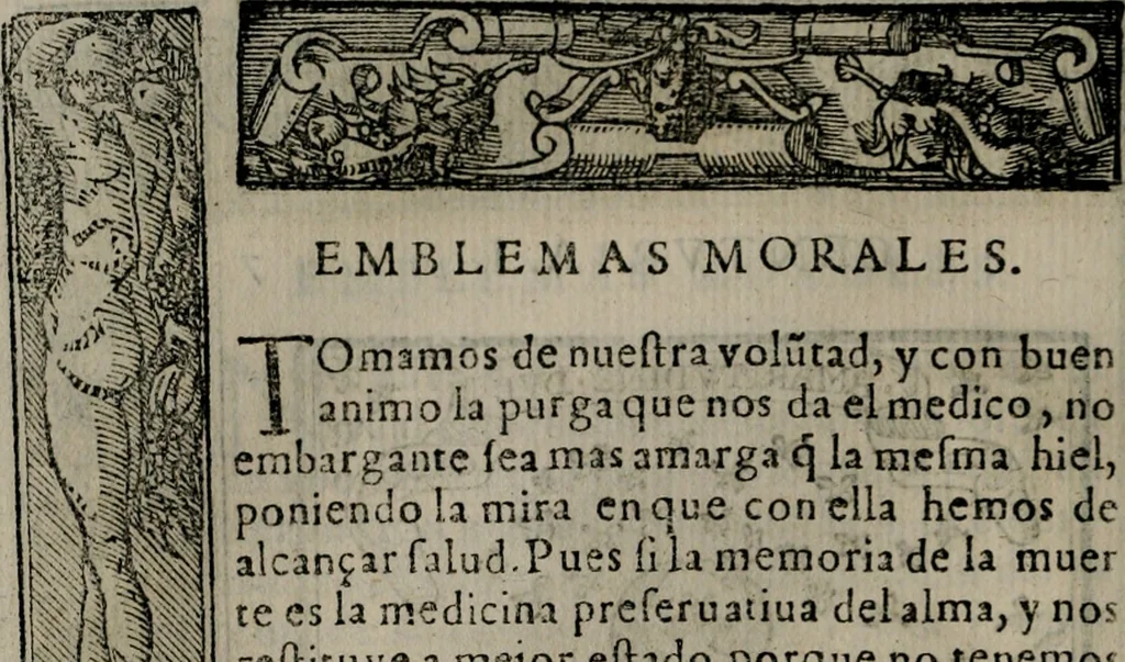 An illustration from Emblemas morales de Don Sebastian de Couarrubias Orozco ..., 1610, leaf 23