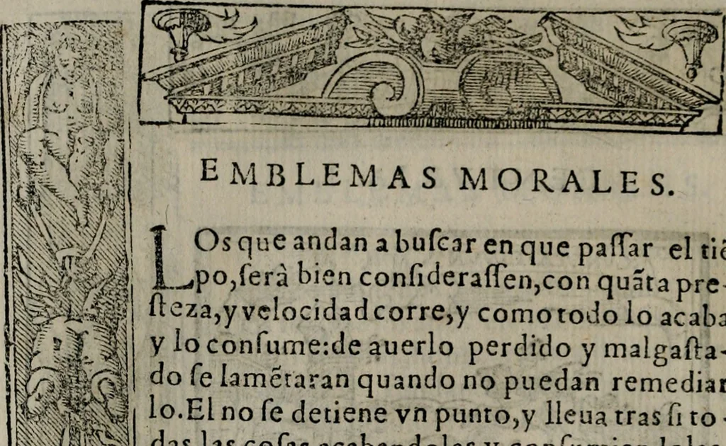 An illustration from Emblemas morales de Don Sebastian de Couarrubias Orozco ..., 1610, leaf 27
