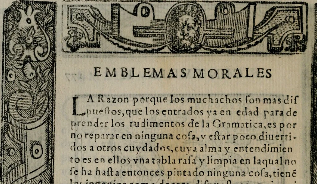 An illustration from Emblemas morales de Don Sebastian de Couarrubias Orozco ..., 1610, leaf 355