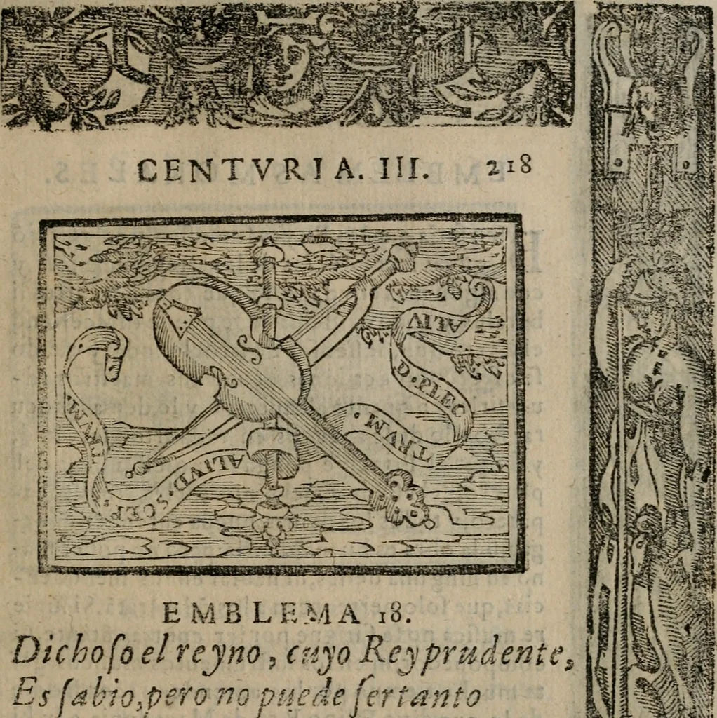 An illustration from Emblemas morales de Don Sebastian de Couarrubias Orozco ..., 1610, leaf 436