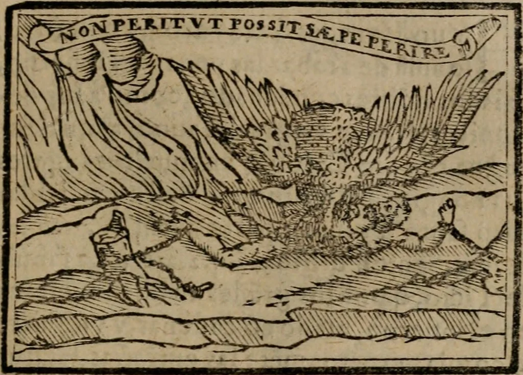 An illustration from Emblemas morales de Don Sebastian de Couarrubias Orozco ..., 1610, leaf 438