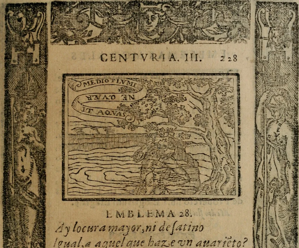 An illustration from Emblemas morales de Don Sebastian de Couarrubias Orozco ..., 1610, leaf 456