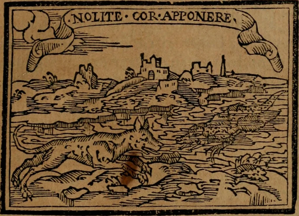 An illustration from Emblemas morales de Don Sebastian de Couarrubias Orozco ..., 1610, leaf 48
