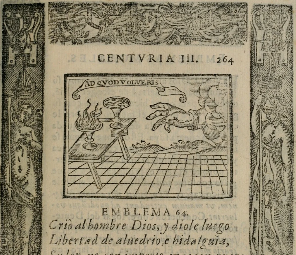An illustration from Emblemas morales de Don Sebastian de Couarrubias Orozco ..., 1610, leaf 528