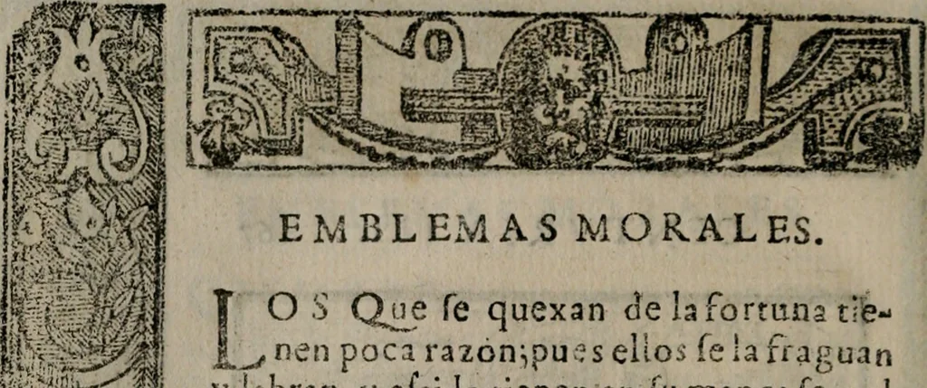 An illustration from Emblemas morales de Don Sebastian de Couarrubias Orozco ..., 1610, leaf 535