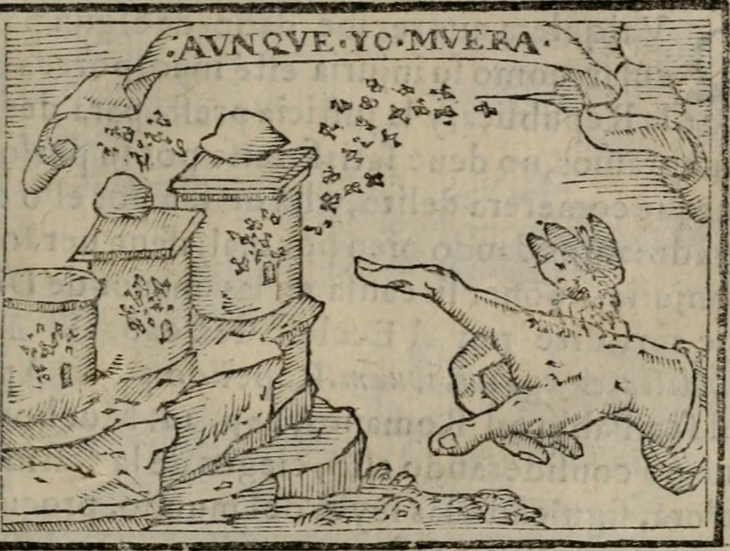 An illustration from Emblemas morales de Don Sebastian de Couarrubias Orozco ..., 1610, leaf 542