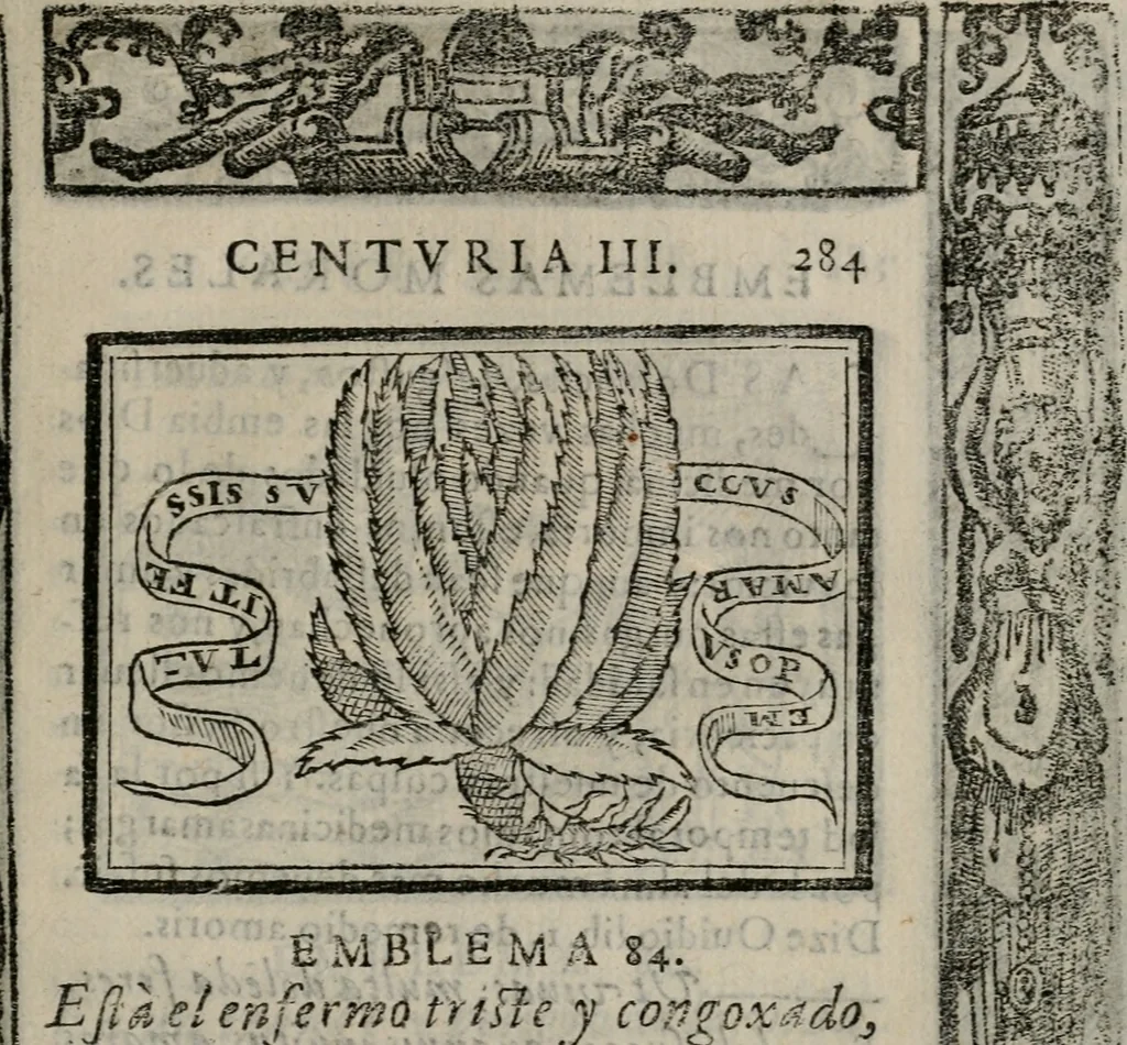 An illustration from Emblemas morales de Don Sebastian de Couarrubias Orozco ..., 1610, leaf 568