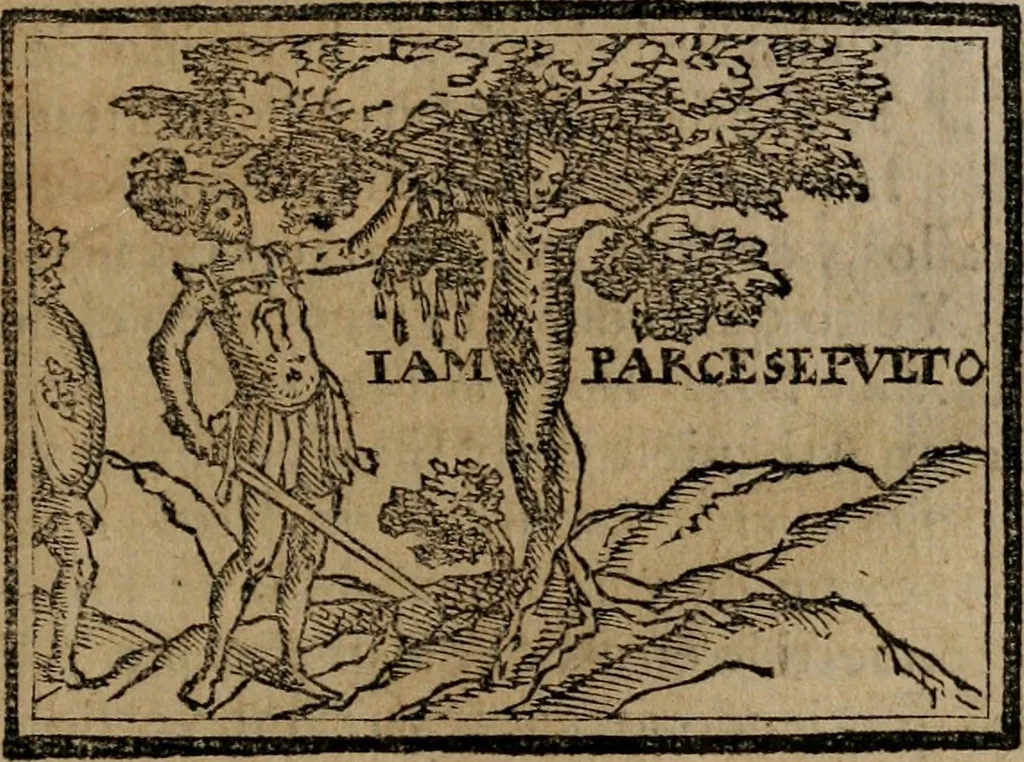 An illustration from Emblemas morales de Don Sebastian de Couarrubias Orozco ..., 1610, leaf 596