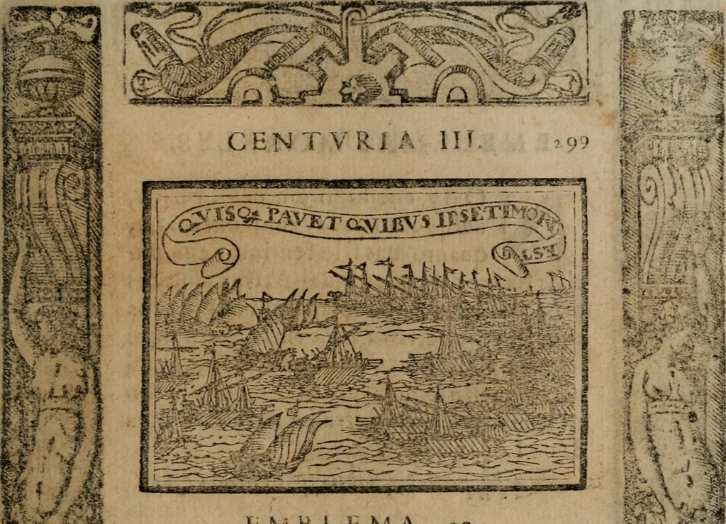 An illustration from Emblemas morales de Don Sebastian de Couarrubias Orozco ..., 1610, leaf 598