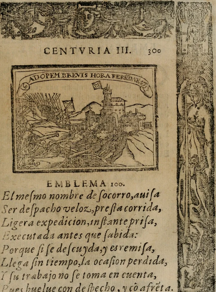 An illustration from Emblemas morales de Don Sebastian de Couarrubias Orozco ..., 1610, leaf 600