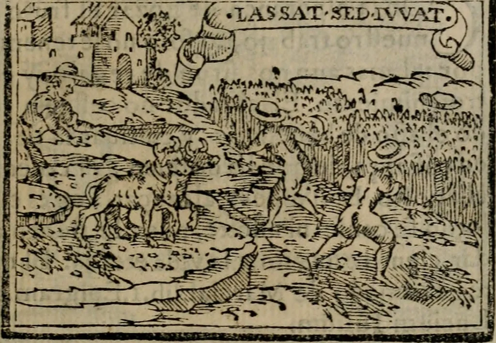 An illustration from Emblemas morales de Don Sebastian de Couarrubias Orozco ..., 1610, leaf 72