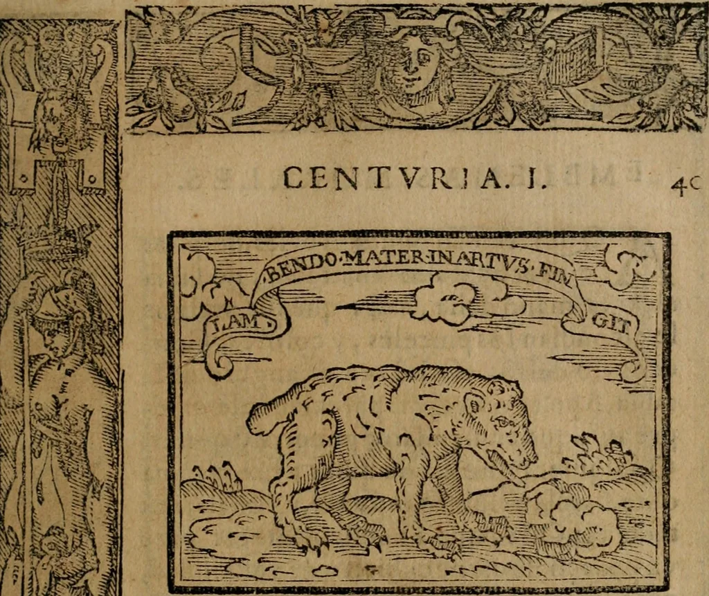 An illustration from Emblemas morales de Don Sebastian de Couarrubias Orozco ..., 1610, leaf 86