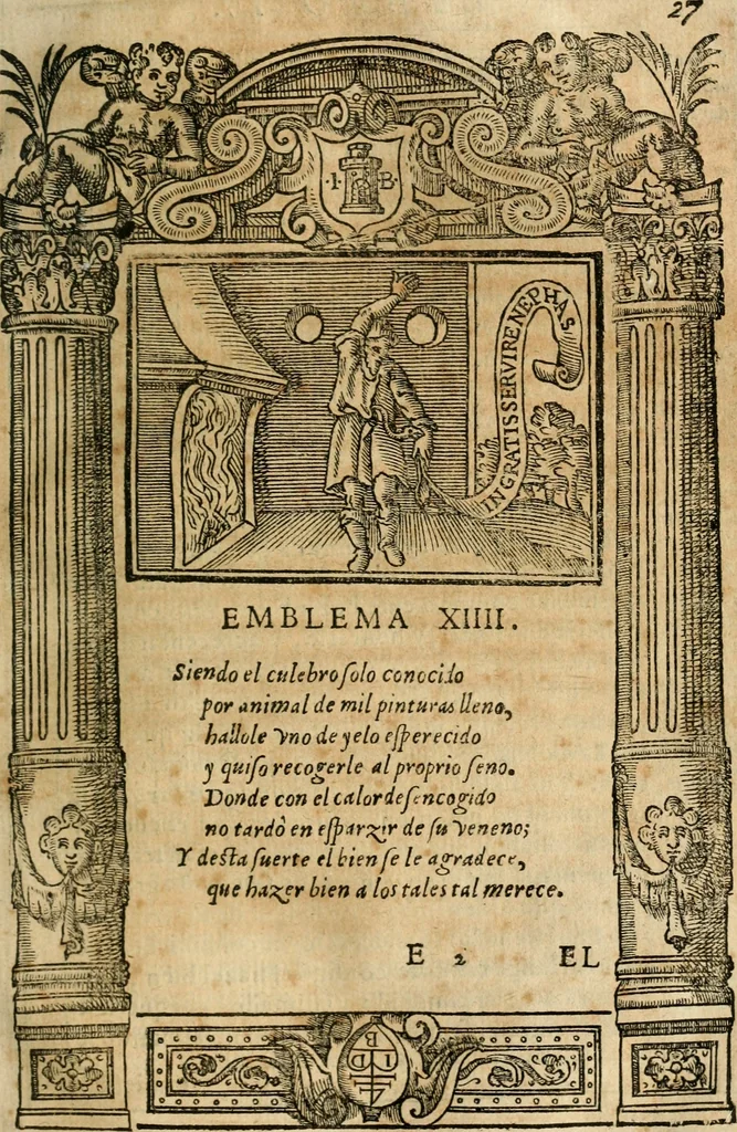 An illustration from Emblemas morales de Don Iuan de Horozco Covarruuias..., 1604, leaf 234