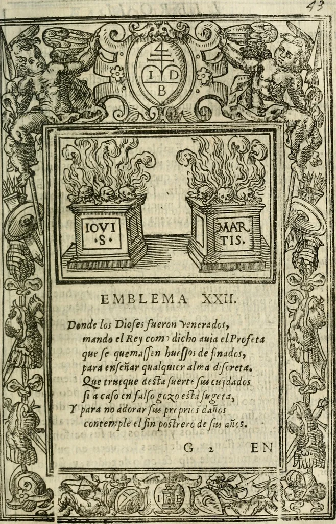 An illustration from Emblemas morales de Don Iuan de Horozco Covarruuias..., 1604, leaf 266