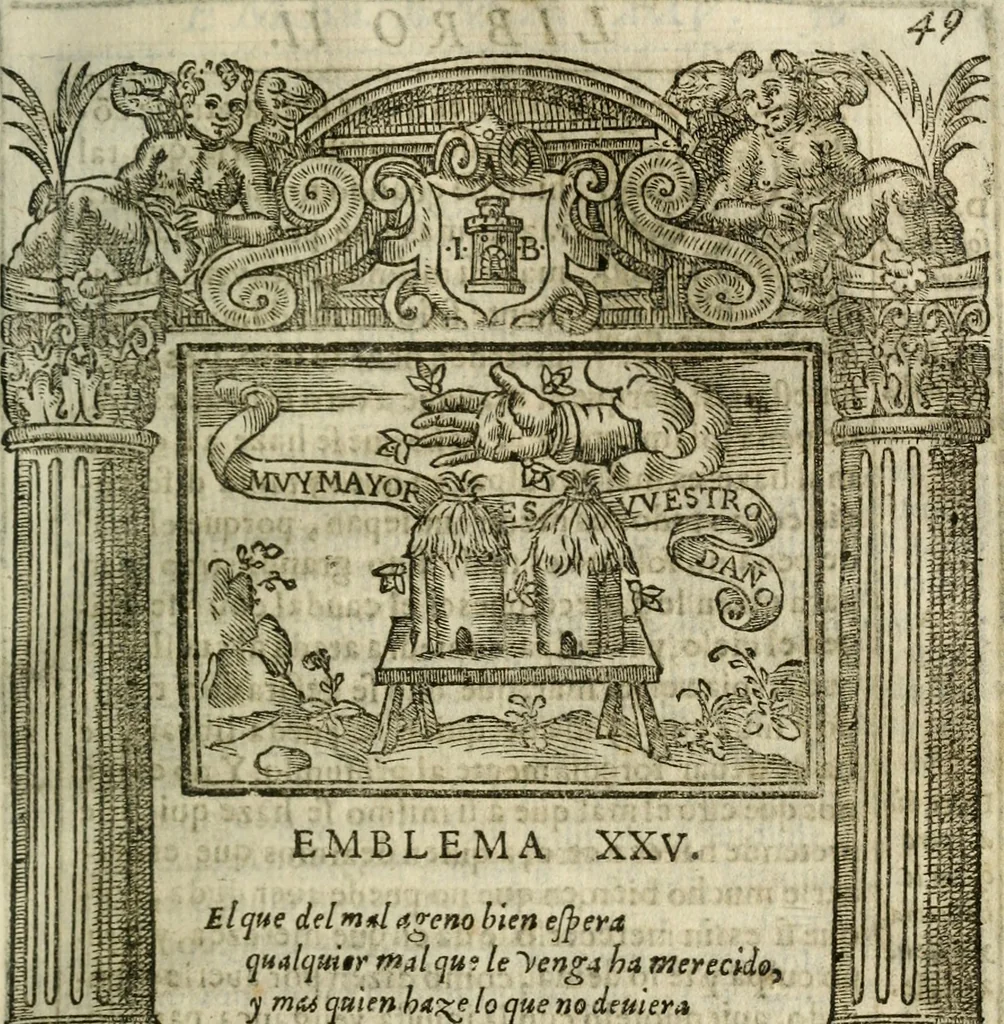 An illustration from Emblemas morales de Don Iuan de Horozco Covarruuias..., 1604, leaf 278