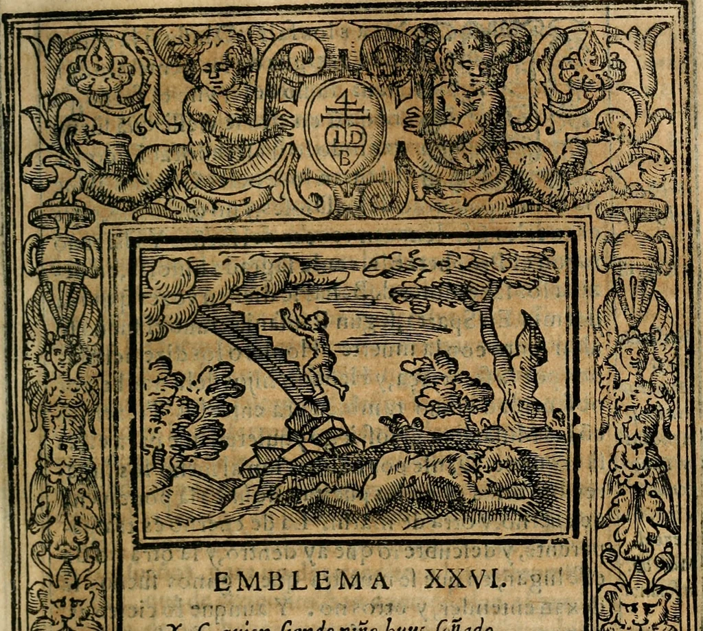An illustration from Emblemas morales de Don Iuan de Horozco Covarruuias..., 1604, leaf 282