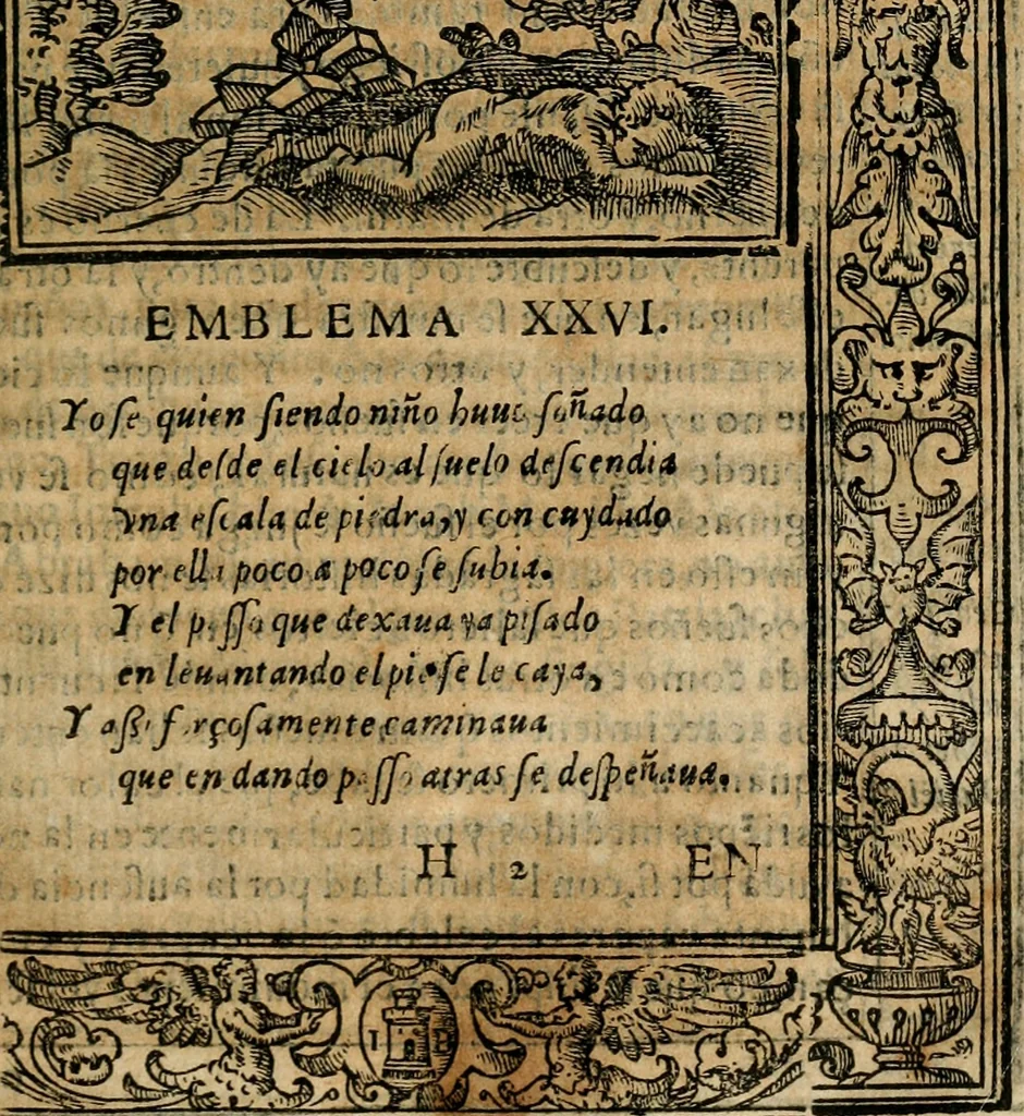 An illustration from Emblemas morales de Don Iuan de Horozco Covarruuias..., 1604, leaf 282
