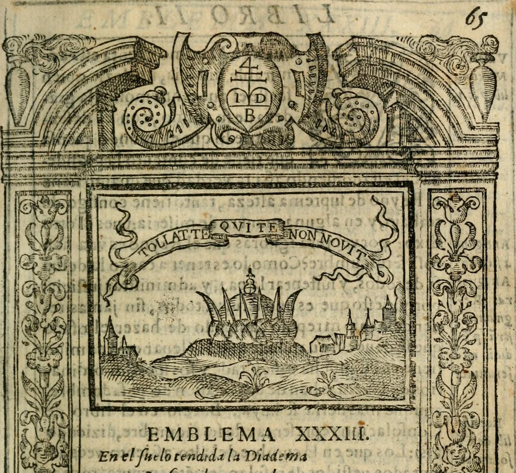 An illustration from Emblemas morales de Don Iuan de Horozco Covarruuias..., 1604, leaf 310