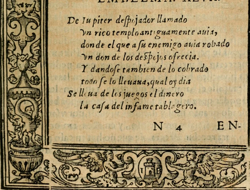 An illustration from Emblemas morales de Don Iuan de Horozco Covarruuias..., 1604, leaf 364