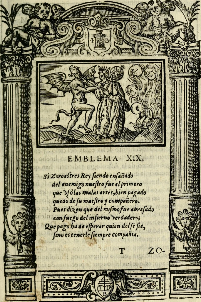 An illustration from Emblemas morales de Don Iuan de Horozco Covarruuias..., 1604, leaf 454