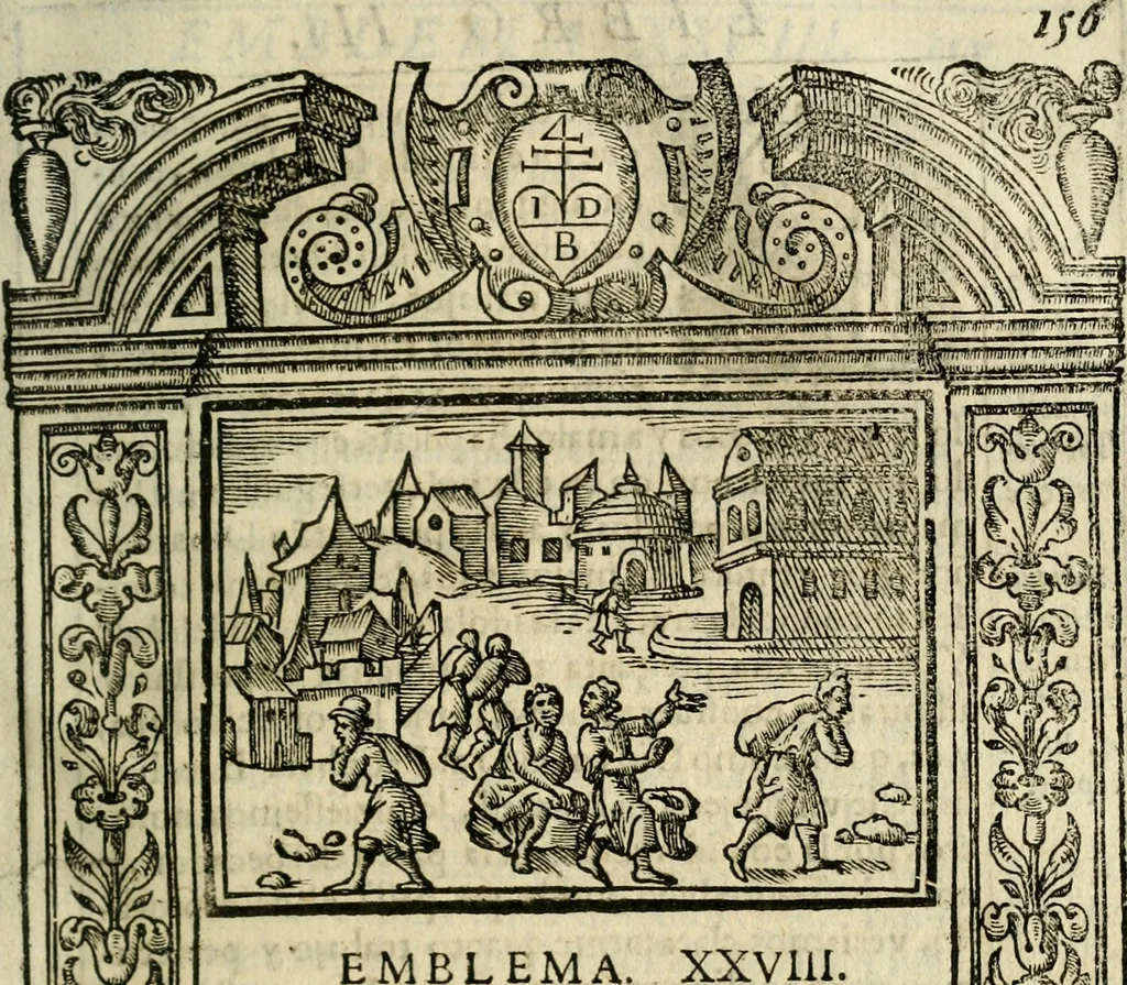 An illustration from Emblemas morales de Don Iuan de Horozco Covarruuias..., 1604, leaf 490