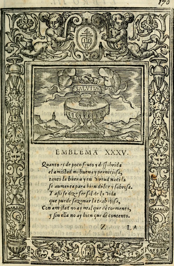 An illustration from Emblemas morales de Don Iuan de Horozco Covarruuias..., 1604, leaf 518